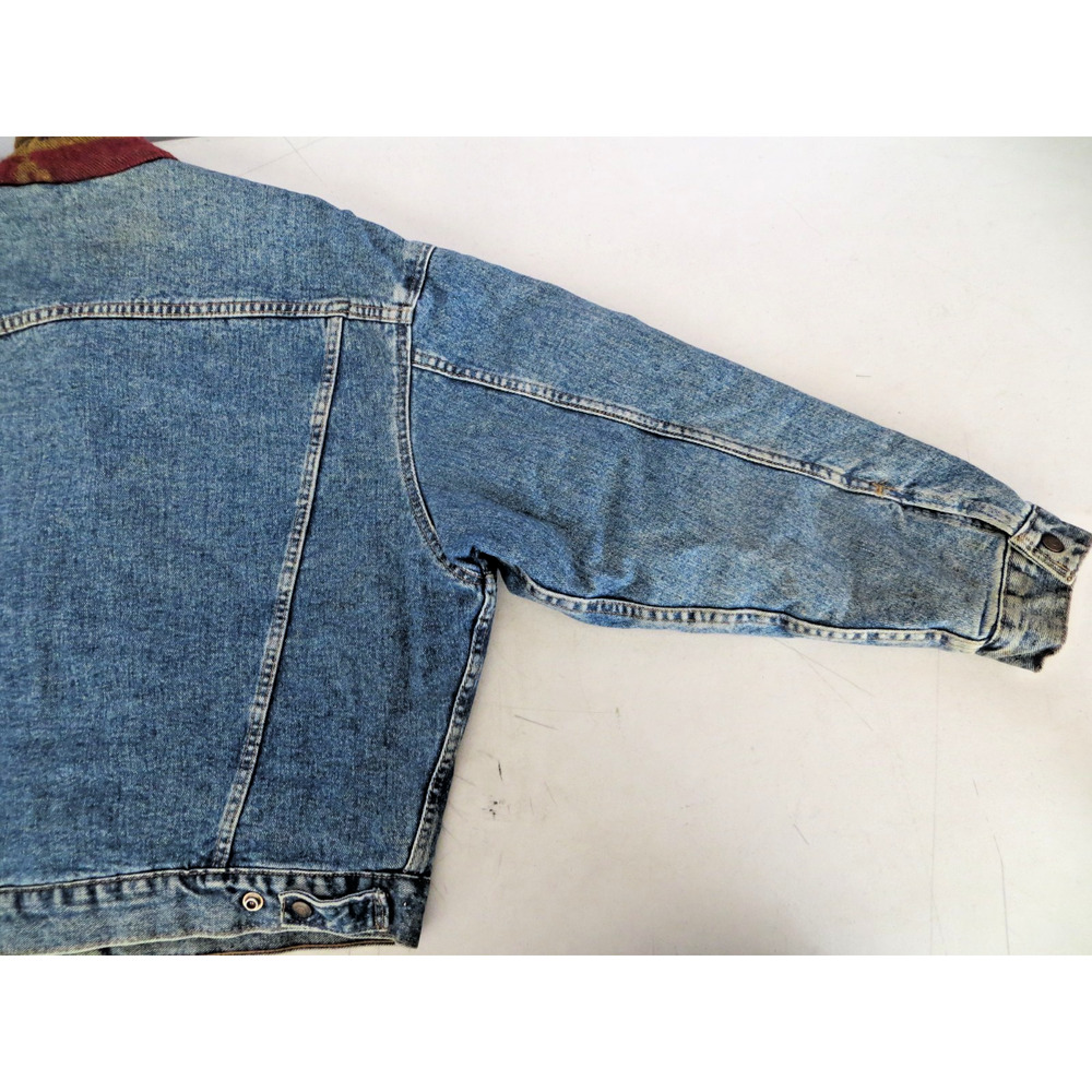 VTG 90s Levi's Authentic Aztec Wool Blanket Lined Denim Jacket Mens Medium 10/92 - Picture 16 of 16